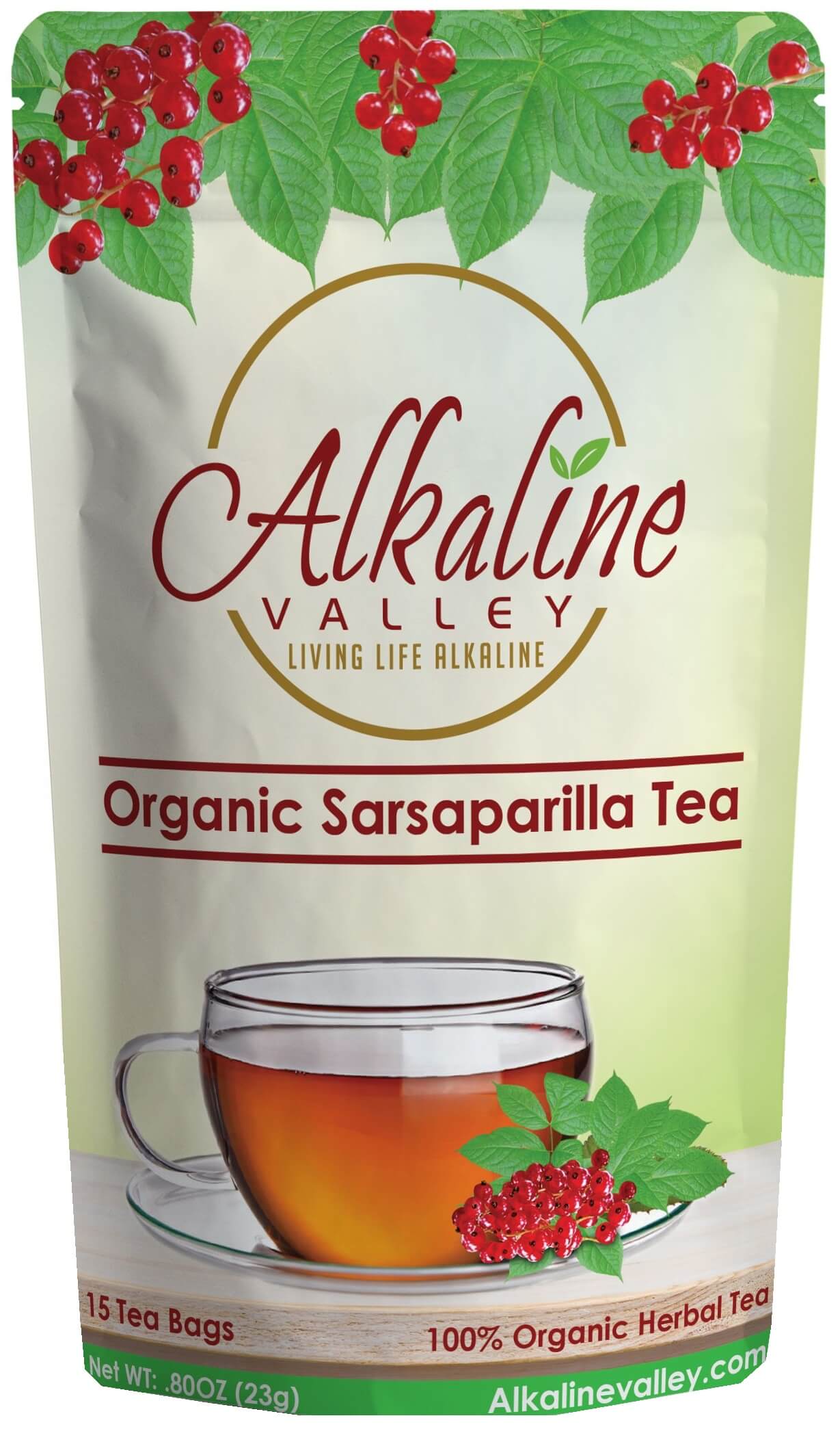 Organic Sarsaparilla Root Tea (15 Tea Bags) Alkaline Valley