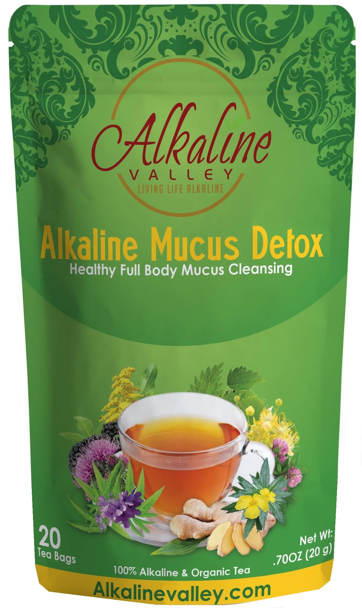 Alkaline Mucus Detox Tea (20 Tea Bags) | Alkaine Valley